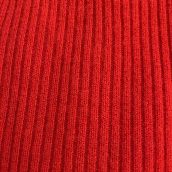 Women’s Ribbed Wool Blend Red Sweater with Black & Rhinestone 1/4 Zipper. Size S - Picture 4 of 6